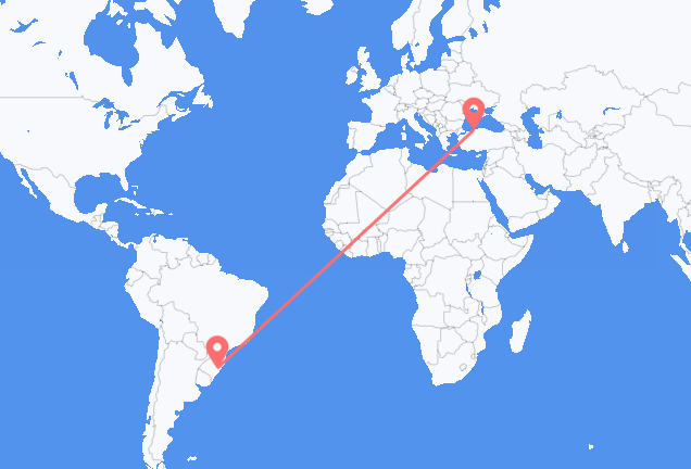 Vluchten van Porto Alegre, Brazilië naar Zonguldak, Turkije