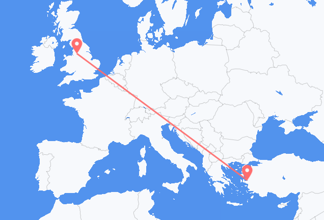 Vluchten van Izmir naar Manchester