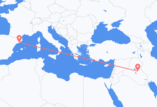 바그다드 출발, 바르셀로나 도착 항공편