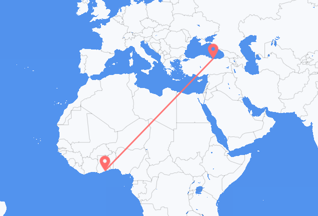 Flyg från Accra till Ordu