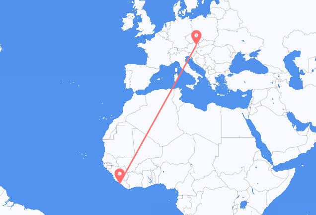 Flyrejser fra Monrovia til Wien