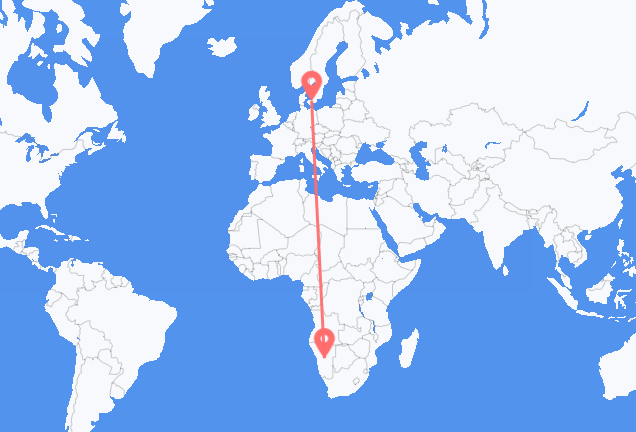 Flyrejser fra Windhoek til København