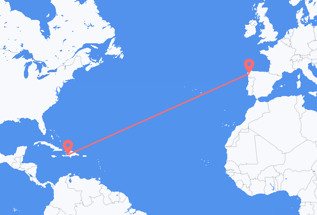 Flyrejser fra Port-au-Prince til Santiago de Compostela