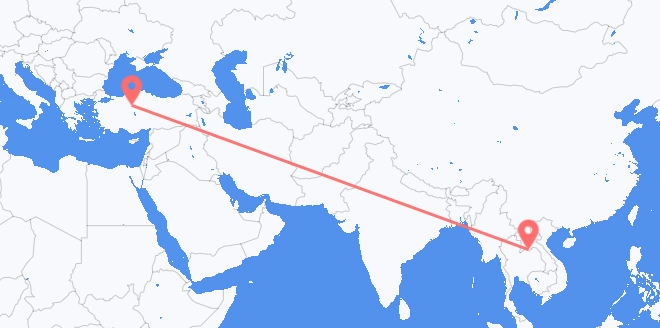 Vuelos de Laos a Turquía