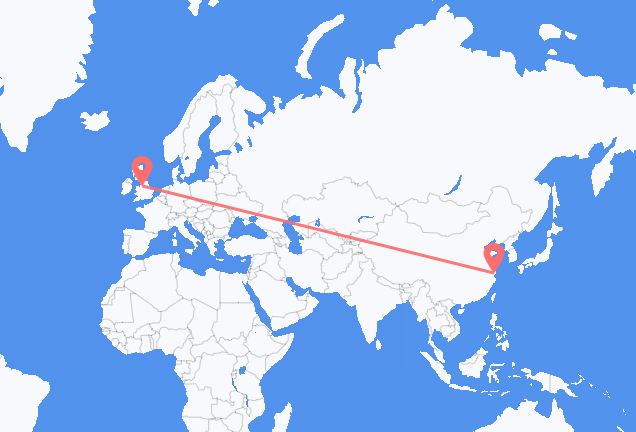 Flyreiser fra Shanghai, til Manchester