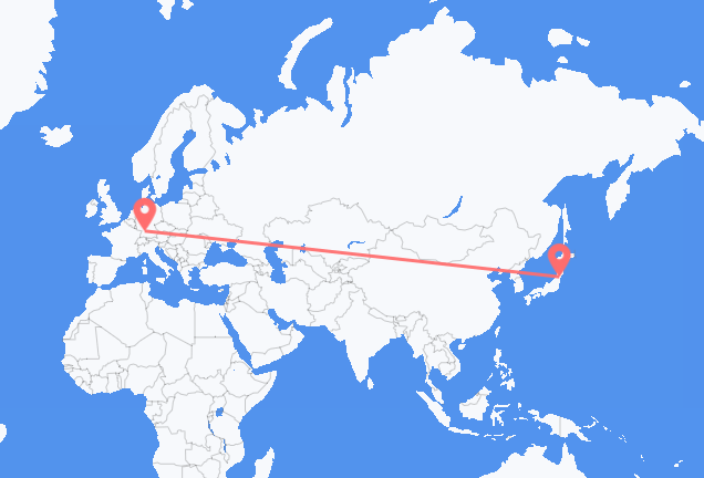 Flyg från Sendai till Stuttgart