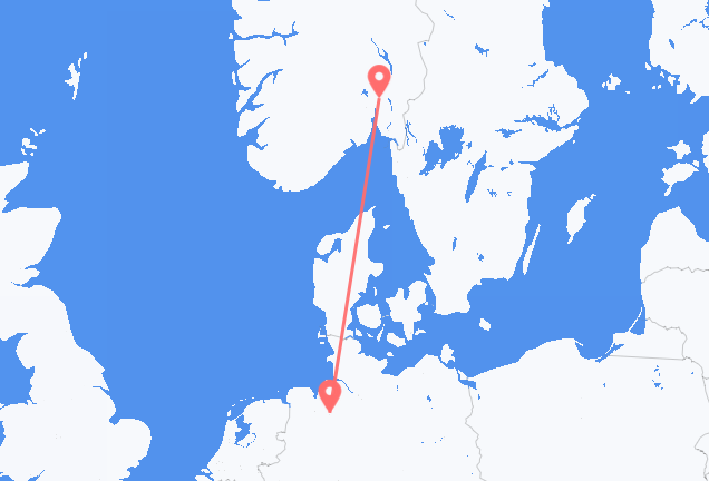 Vluchten van Bremen naar Oslo