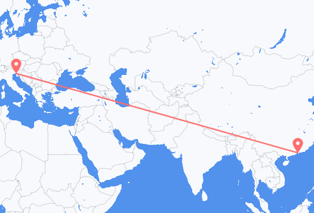 เที่ยวบิน จาก เซินเจิ้น, จีน ไปยัง ตรีเยสเต, อิตาลี