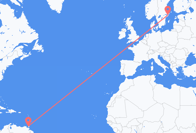 Flyrejser fra Port-of-Spain til Stockholm