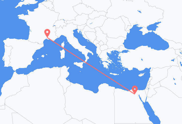 เที่ยวบิน จาก ไคโร, อียิปต์ ถึงนีมส์, ฝรั่งเศส