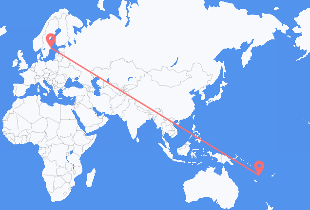 Flyg från Port Vila till Stockholm