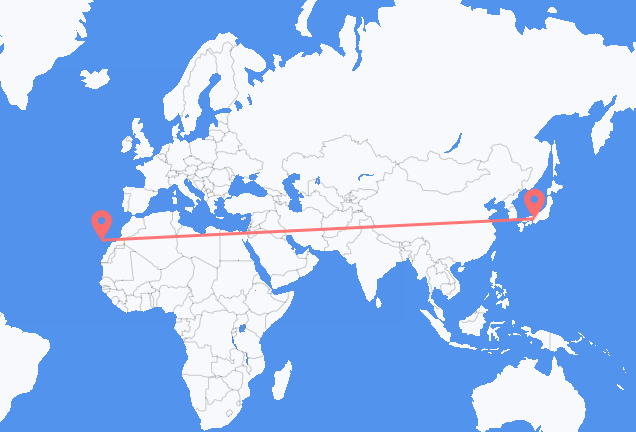 Vluchten van Osaka naar Tenerife