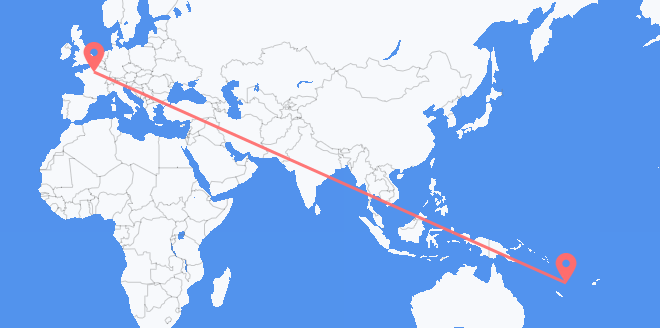 Flyg från Vanuatu till Frankrike