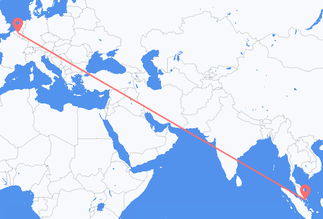 Vluchten van Singapore naar Brussel