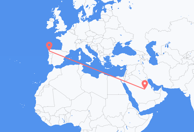 Vuelos de Riad hacia Santiago De Compostela