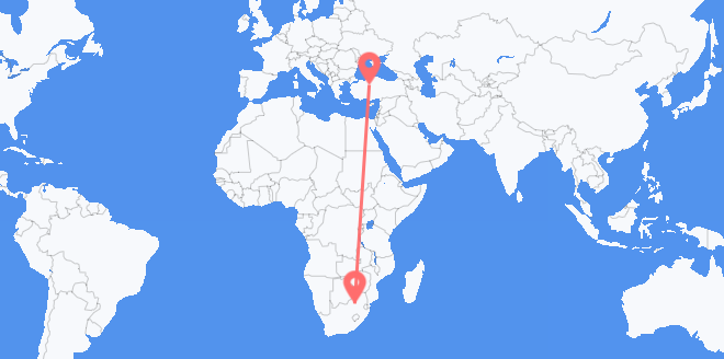 Flyg från Sydafrika till Turkiet