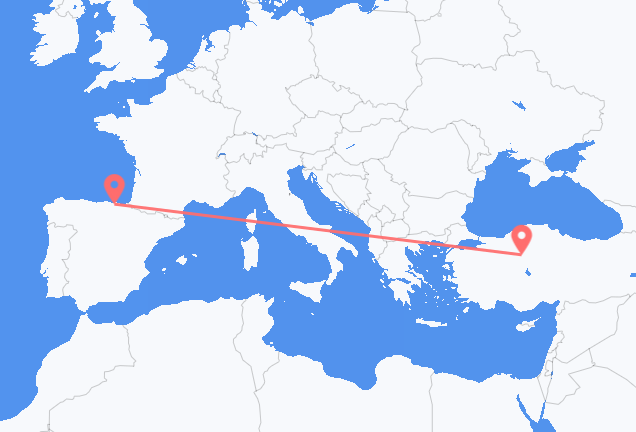 Vluchten van Ankara naar Bilbao