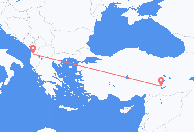 เที่ยวบินจาก ติรานา ไปยัง Adiyaman