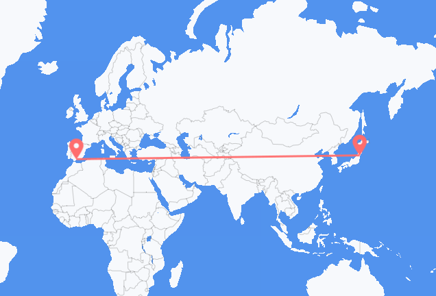 Flyrejser fra Sendai til Malaga