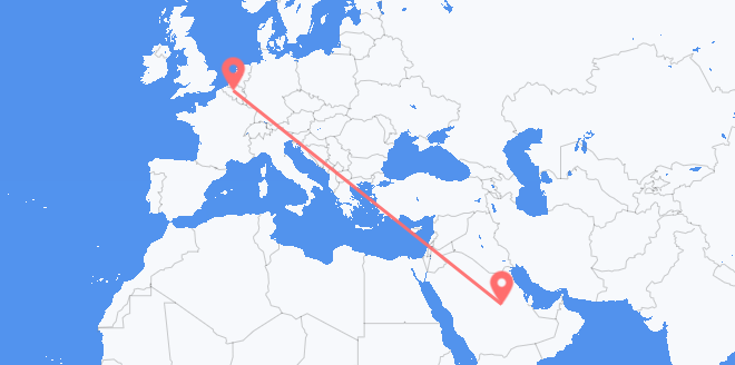 Loty z Arabii Saudyjskiej do Belgii