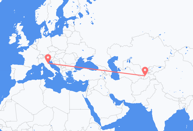 Flyrejser fra Dusjanbe til Rimini