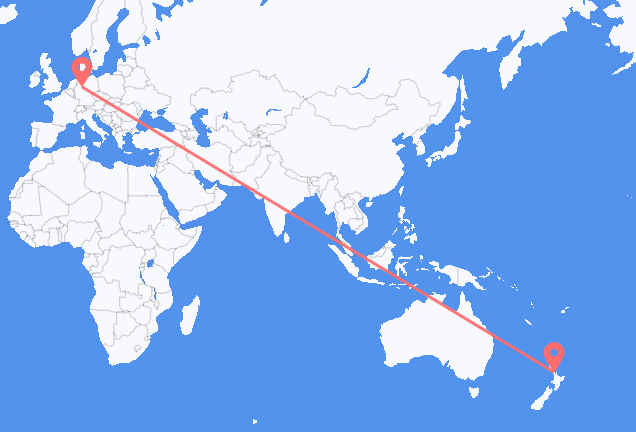 뉴질랜드 오클랜드에서 출발해 독일 파더본에게(으)로 가는 항공편