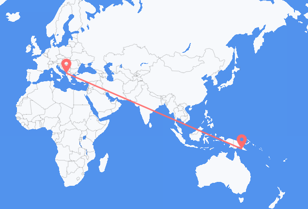 Vols de Port Moresby pour Tirana