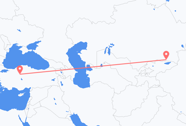 Flyreiser fra Almaty, til Ankara