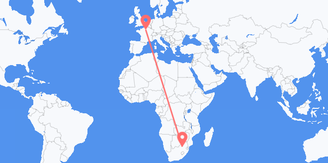 Flyg från Sydafrika till Frankrike