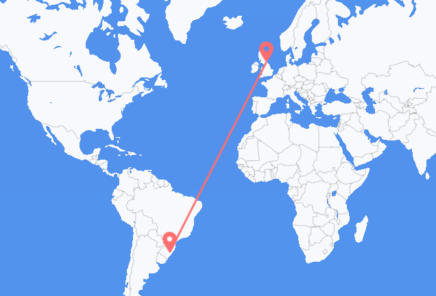 Flyreiser fra Porto Alegre, til Newcastle upon Tyne