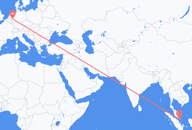 Vluchten van Singapore naar Duesseldorf