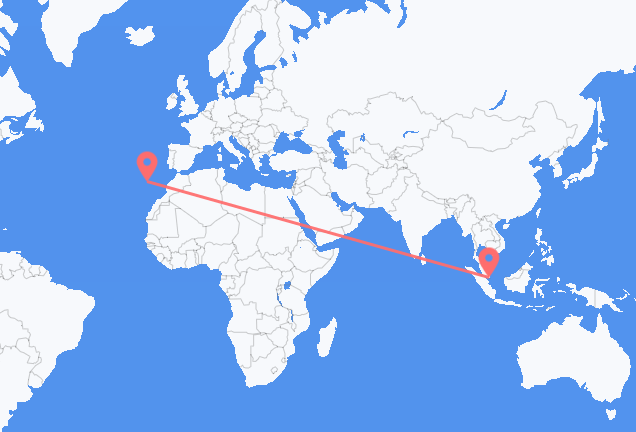 Flyg från Singapore till Porto Santo