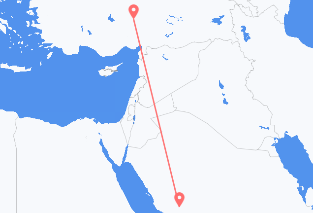 Flyreiser fra Medina, til Kayseri