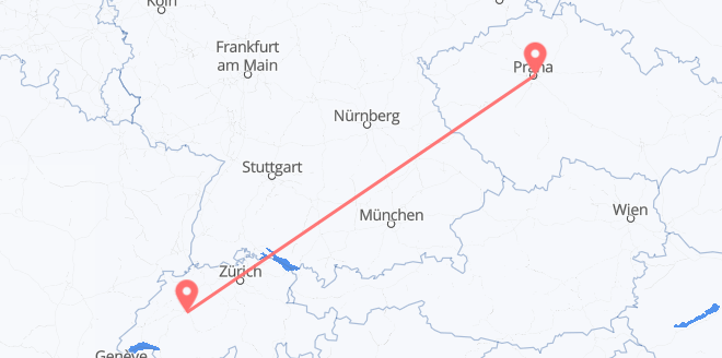 Flüge von Tschechien nach die Schweiz