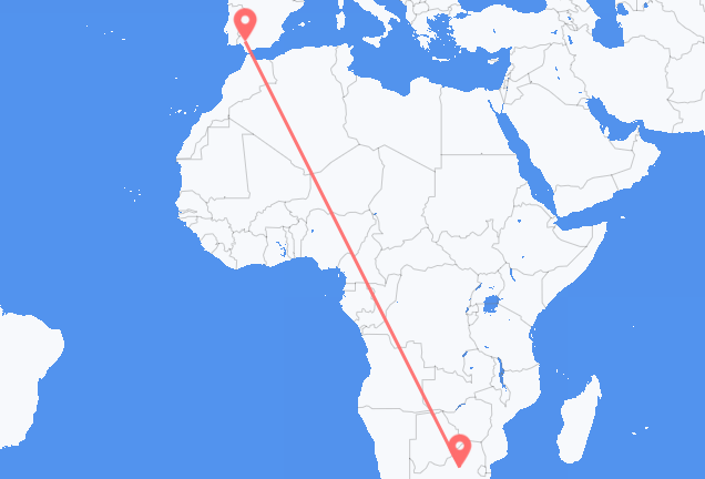 Vluchten van Johannesburg naar Sevilla