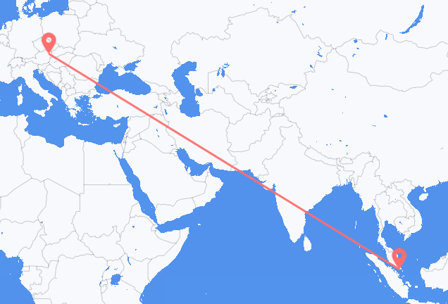 Vluchten van Singapore naar Wenen