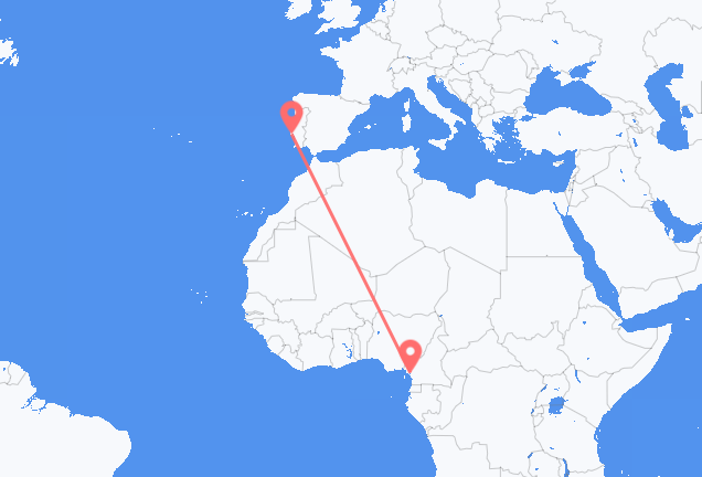 Flyg från Douala till Lissabon