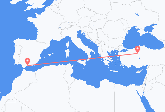 Vluchten van Ankara naar Malaga