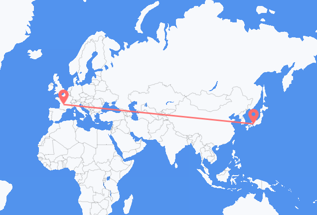 เที่ยวบิน จาก Osaka, ญี่ปุ่น ถึงบรีฟ-ลา-เกลยาร์ด, ฝรั่งเศส