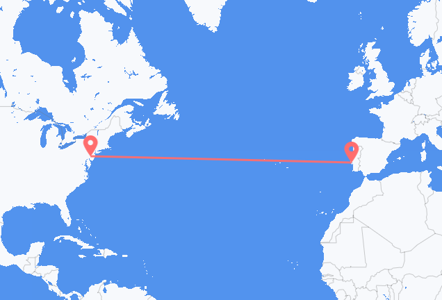 Voos do norte da Filadélfia para Lisboa