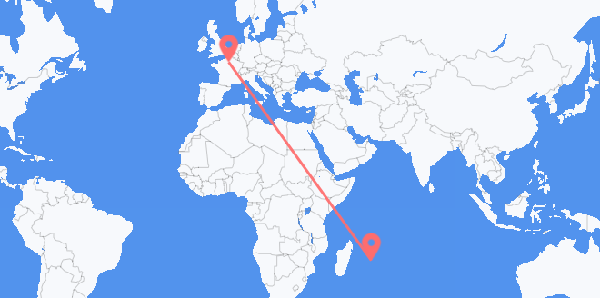 Voli da Mauritius per la Francia