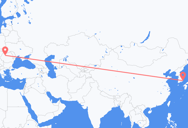 Flug frá Ulsan, Suður-Kóreu til Cluj Napoca, Rúmeníu