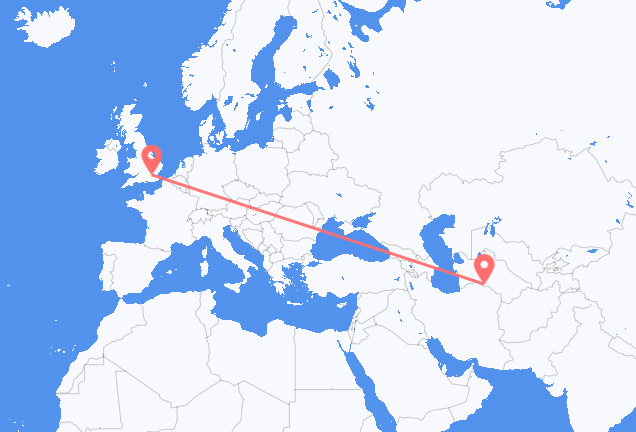 Flyrejser fra Asjkhabad til London