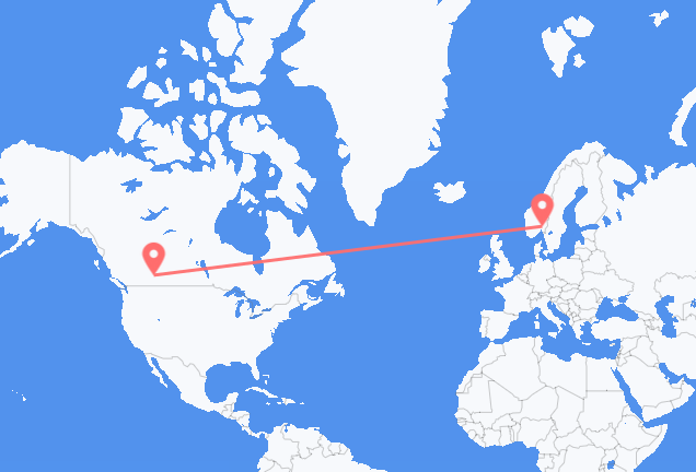 Flyrejser fra Calgary til Oslo