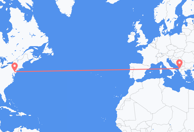 Voos do norte da Filadélfia para Tirana