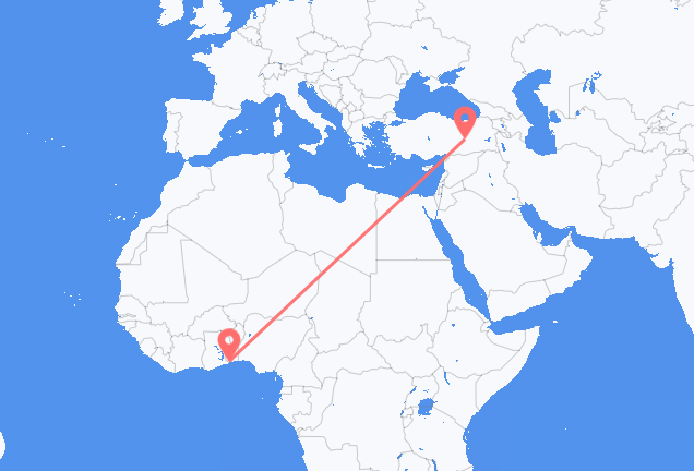 Flyrejser fra Lomé til Elazig