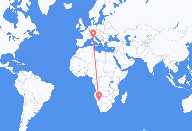 Flyrejser fra Windhoek til Pisa