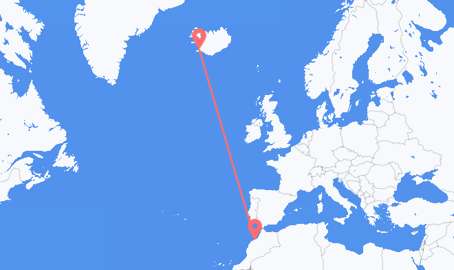 Casablanca to Reykjavik