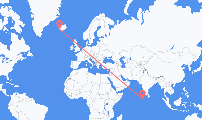 Malé to Reykjavik