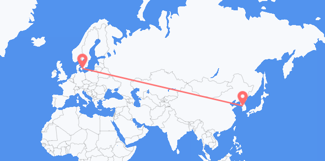 Corea del Sur a Dinamarca